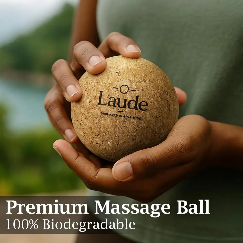 Sustainable Eco-Friendly Cork and Rubber Yoga Mat Set with Ball, Strap, and Alignment Lines - Thick, Non-Slip, Sweat-Resistant,