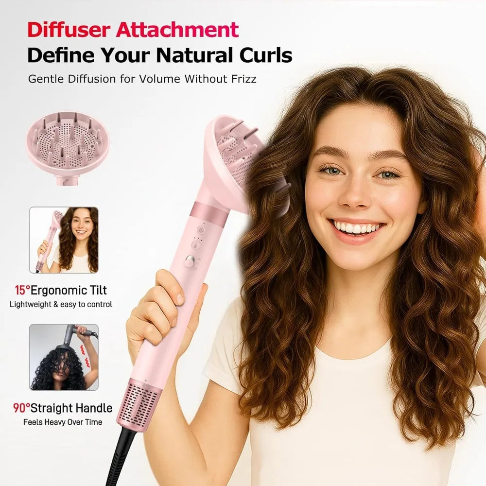 MESCOMB 5 in 1 High-Speed Hot Air Styler   Professional Frizz-Free Hair Dryer Brush, Fast Drying Hair Dryer with Diffuser