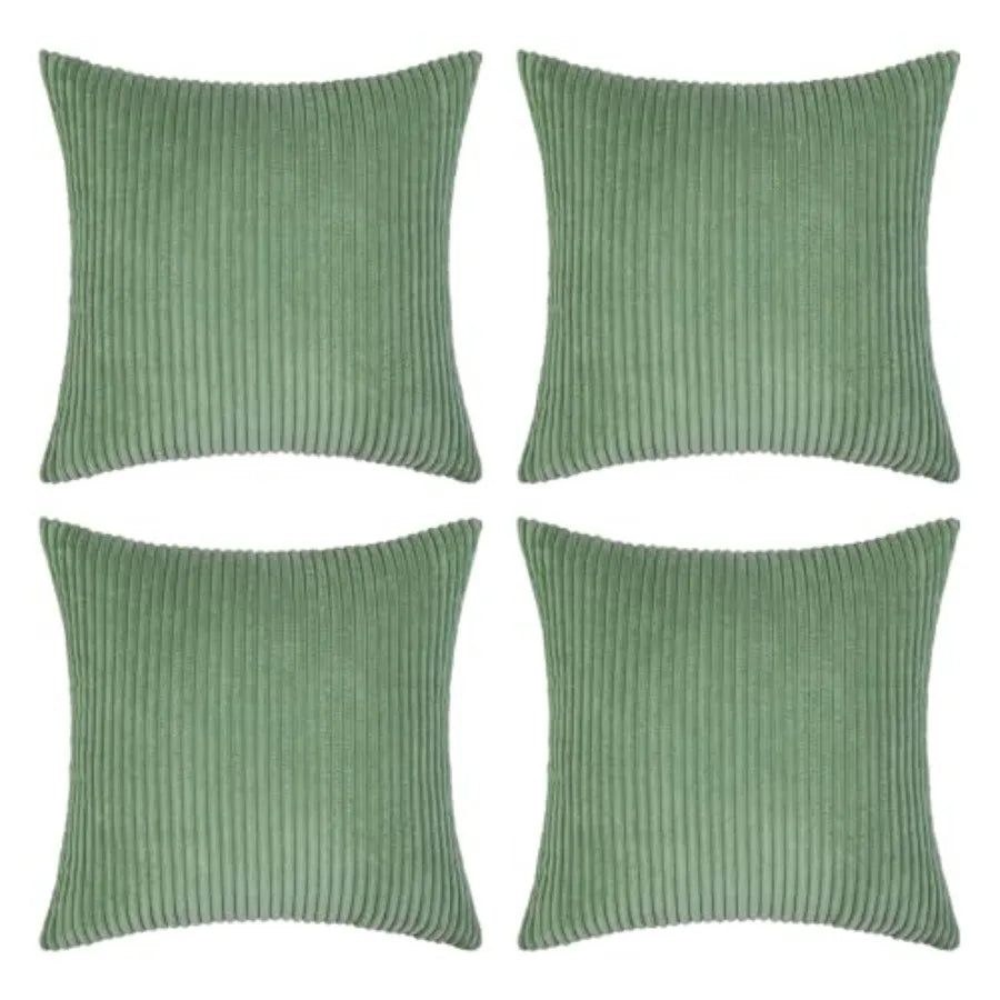 Boho Farmhouse Throw Pillow Covers 18x18 Inch Set of 4 Mordern Nordic Cushion Covers Soft Corduroy Spring Home Decor for Couch
