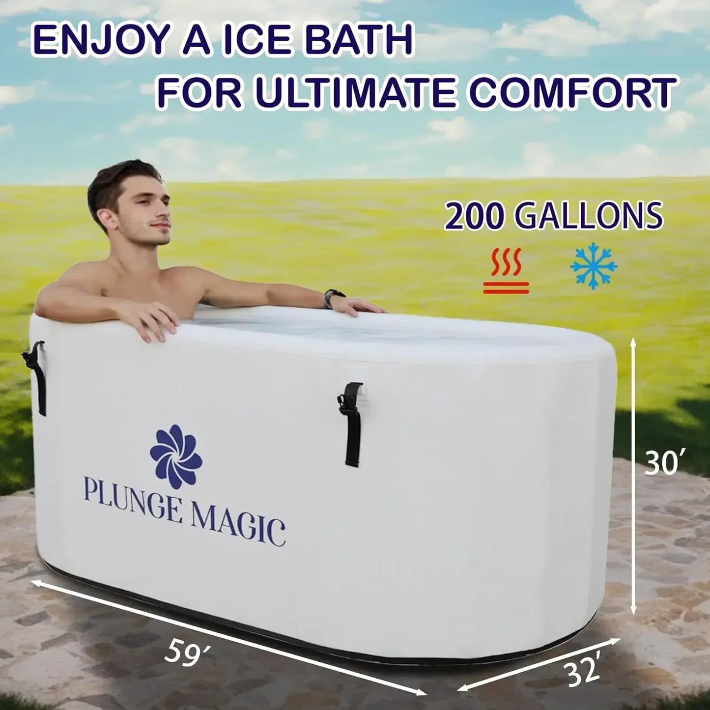 BestsellerBestsellerUltimate Cold Plunge Tub Inflatable Ice Bath Tub With Cover for Athletes Portable & XXL Size, Water Chiller