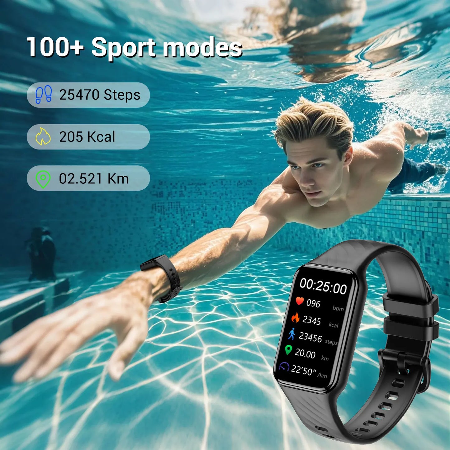 Blackview R10 Smart Watch 100+ Sport Modes 1.47‘’ TFT Display Heart Rate Health Monitoring Bluetooth Smartwatch for Men Women