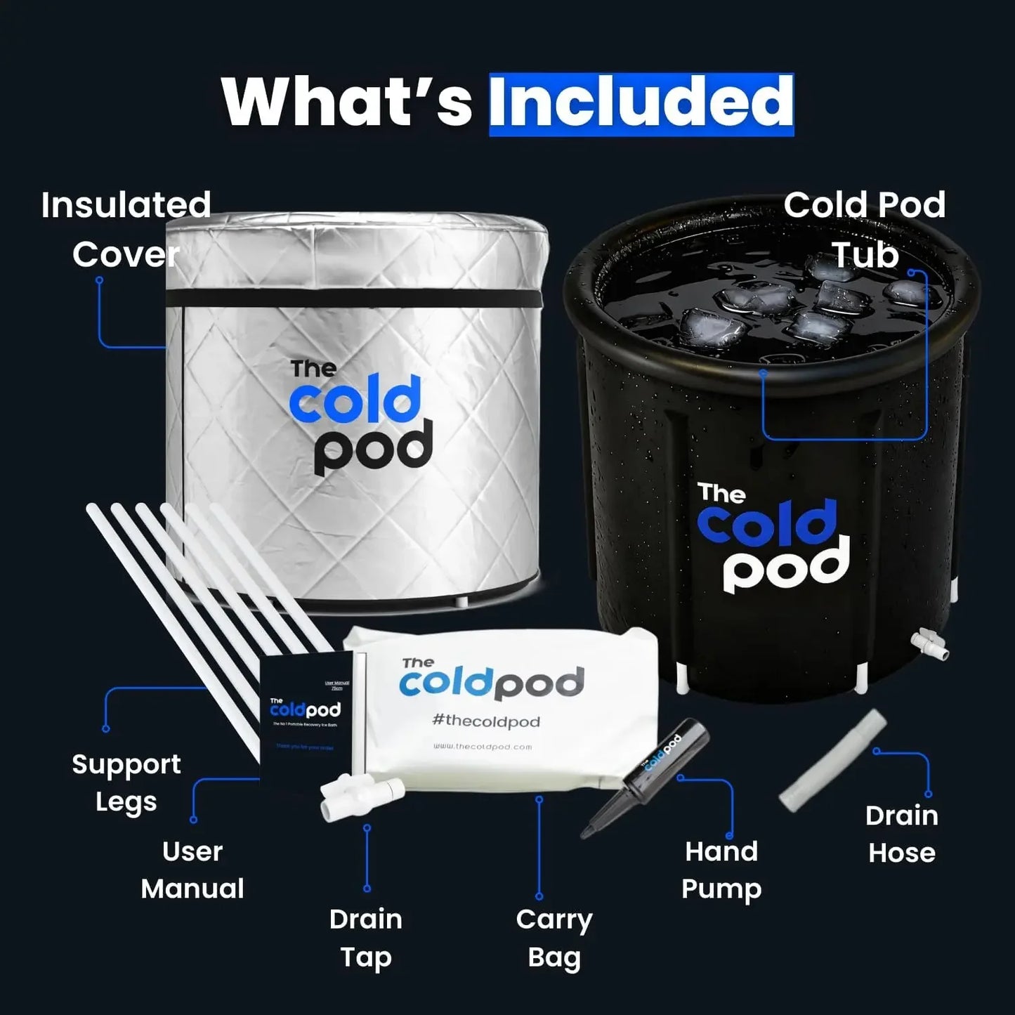 Cold Plunge Tub 85 Gal Round Tub Full Wrap UV Reflective Insulation Cover Bundle Indoor Outdoor Use Portable Ice Bath Tub Athlet