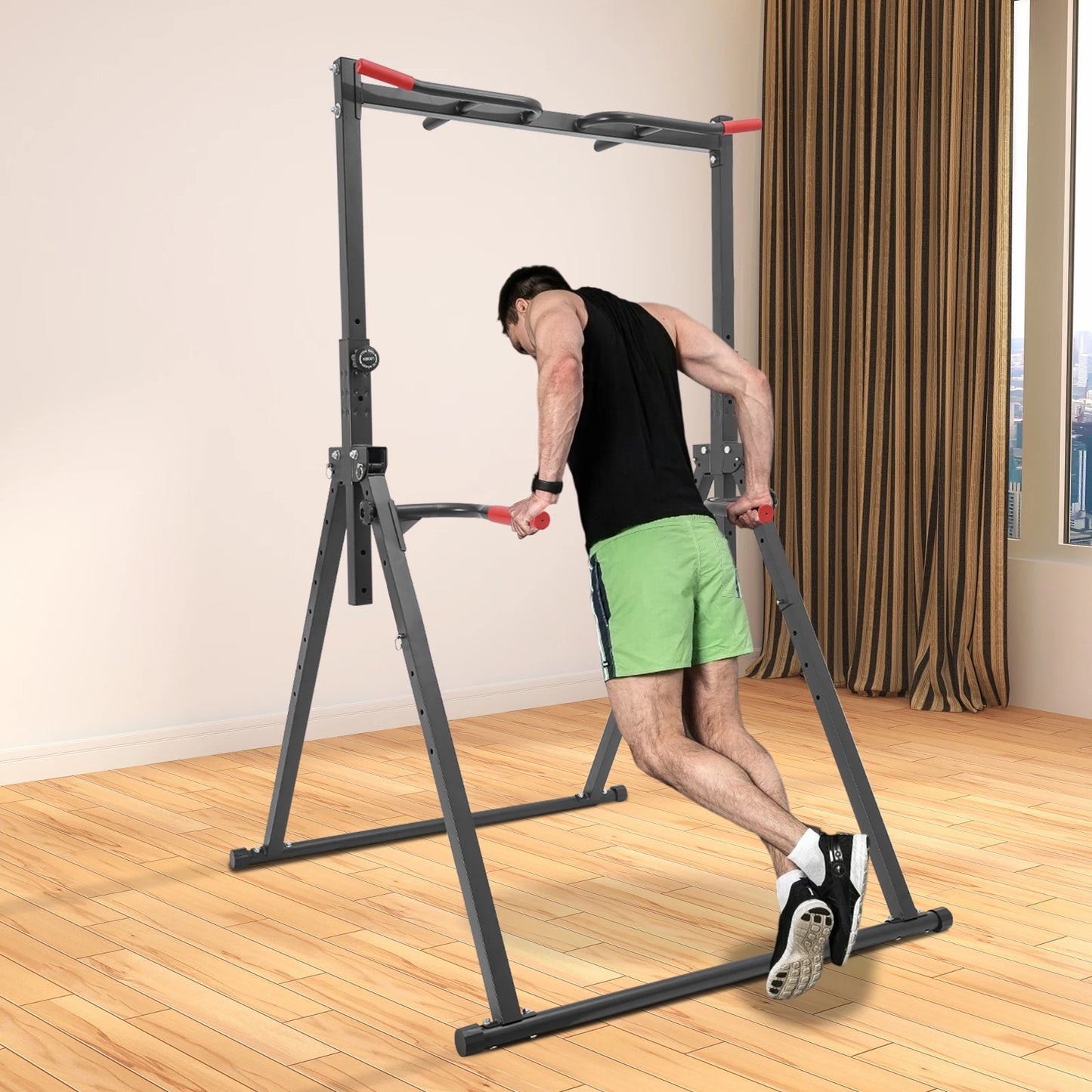 Adjustable Height Home Pull Up Bar Triangular Pull Up Station for Home Gym Strength Training Equipment 200kg Load-bearing
