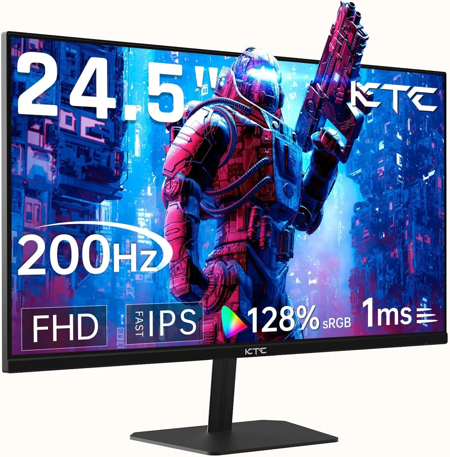 24.5" 180Hz Gaming Monitor, Fast IPS 1080P 1ms, 128% sRGB HDR10, FreeSync, HDMI x2/DP, VESA, Tilt Adjustable