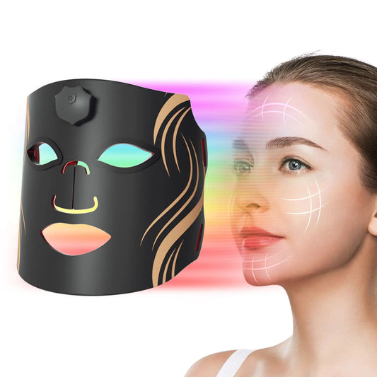 LED 7 Colors Face Mask Silicone Red Light Therapy Anti Aging Wrinkle Acne Pore Oil Control Skin Tighten Whiten Beauty Mask