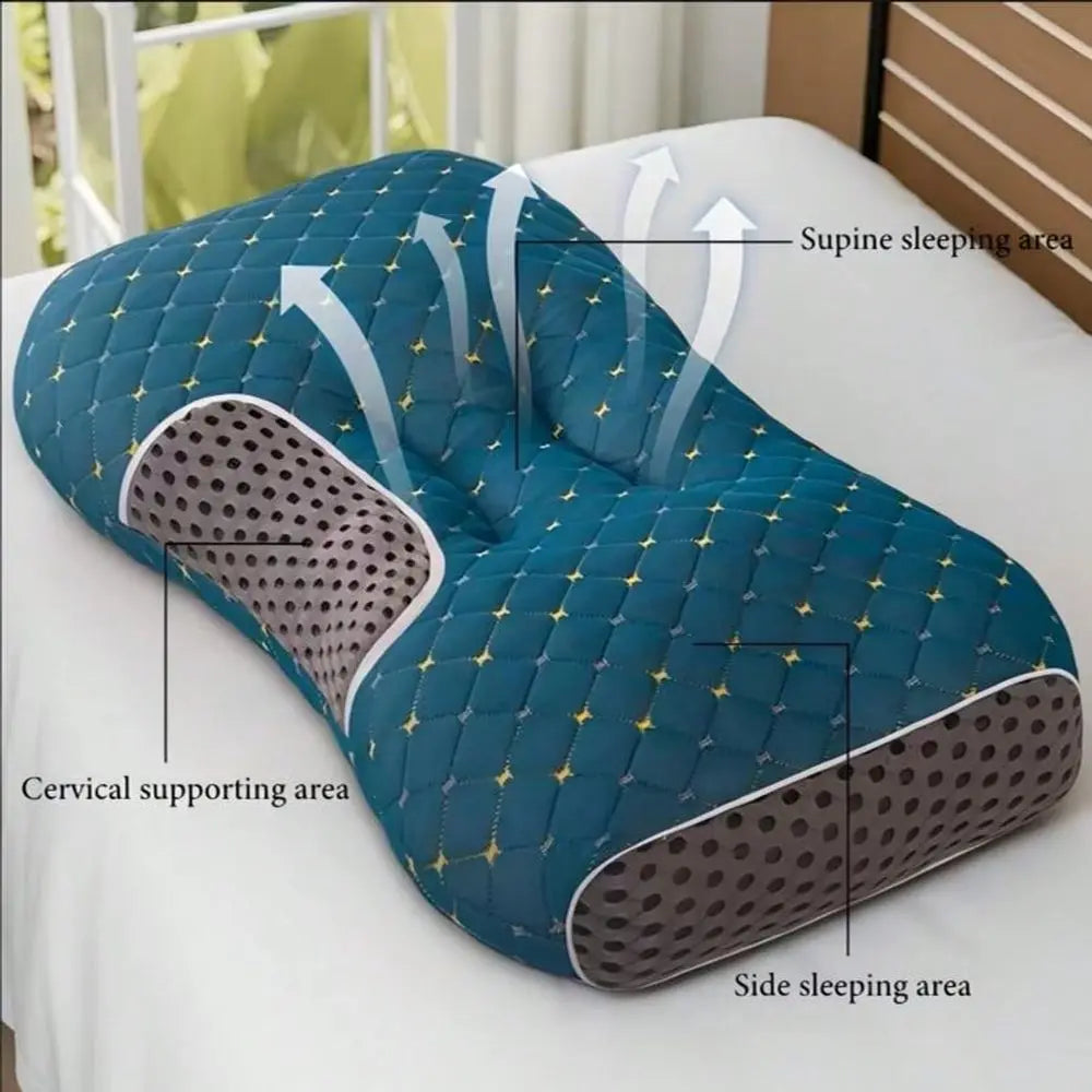Couple Neck Massage Pillow, Soft Woven Ergonomic Adjustable Sleeping Pillow With Premium Elastic Inner Core, Removable Washable