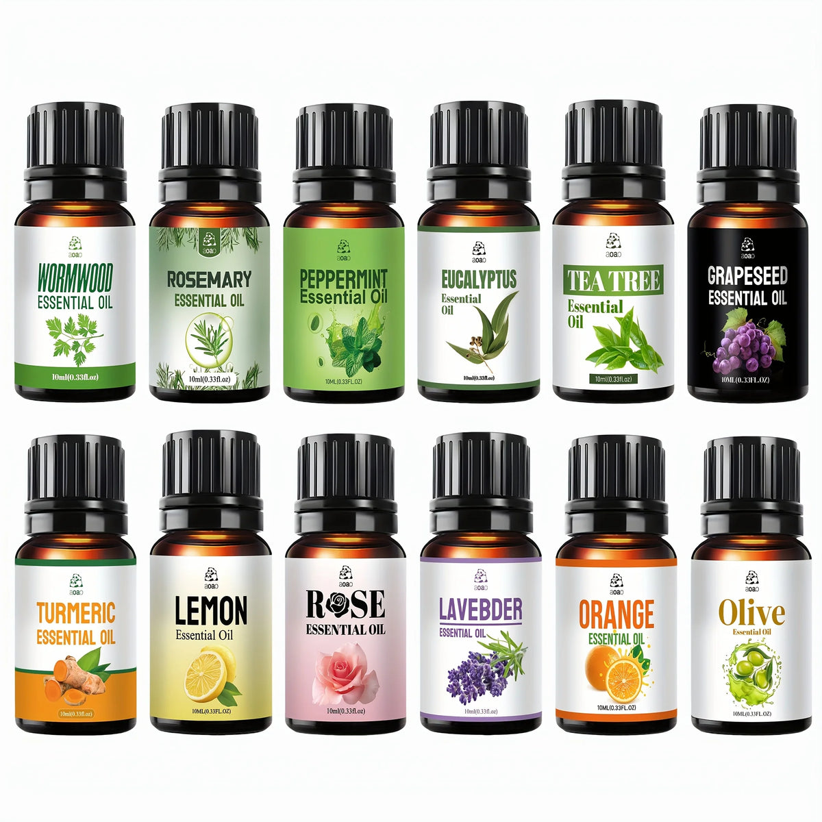 12pc Skin Care Blend Essential Oil - Natural Plant Extract, Used For Massage, Skin Care, Facial, Hair Skin Care Oil, Rich And Long-lasting Fragrance Essential Oil.