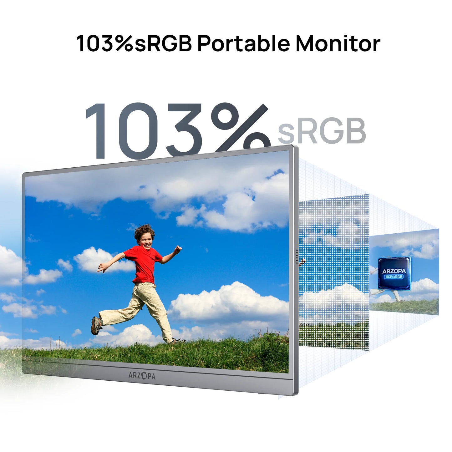 ARZOPA 17.3 inch Portable Monitor FHD-IPS Panel 100% sRGB Second Screen for Laptop for PS/Steam/Deck/Switch/PC/Mac