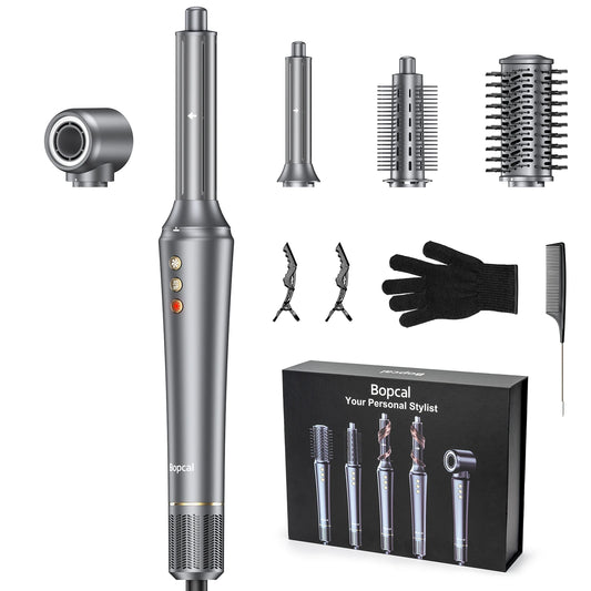 5-in-1 Hair Dryer Airstyler Ion Multistyler Hot Air Brush, 110,000 rpm with 32 mm Automatic Curling Iron, Straightener