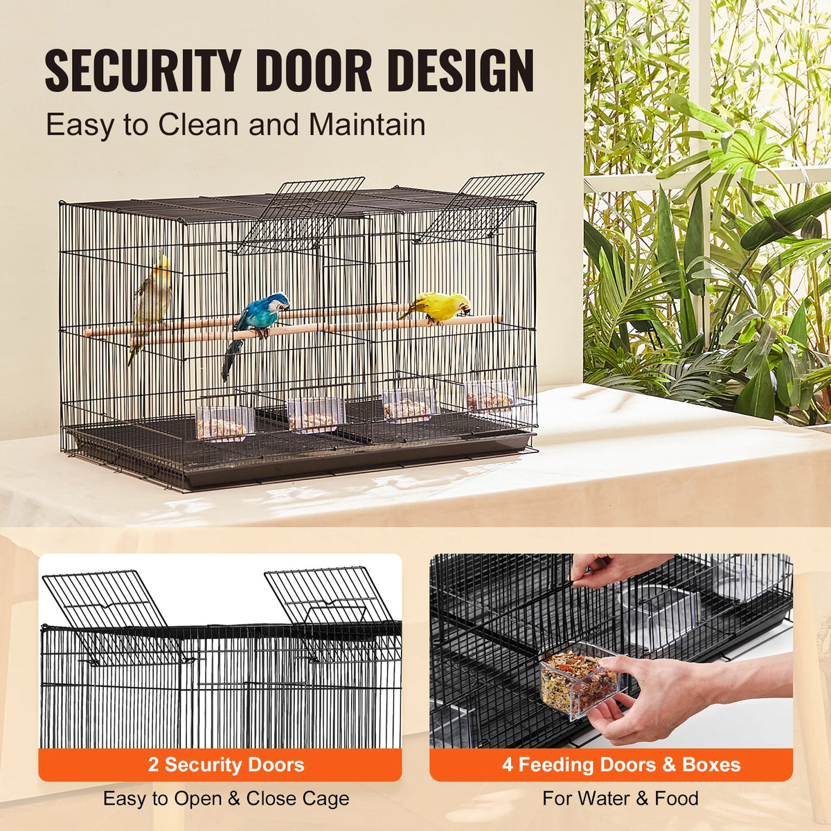 SucceBuy 30Inch Flight Bird Cage Stackable Divided Small Animal Cage for Kinds of Birds Pet Travel Birdcage with Handle Perches