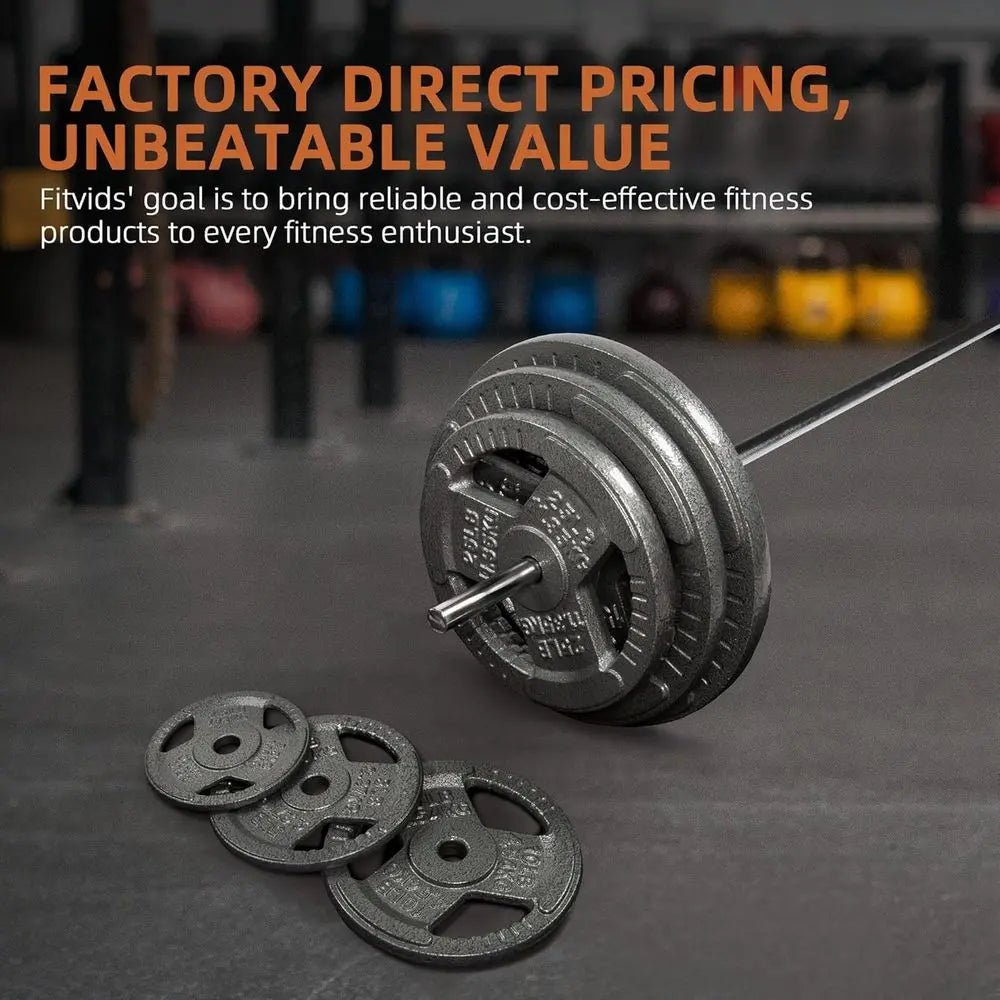 1-Inch Cast Iron Weight Plates for Strength Training and Weightlifting, 35LB, 70LB, 120LB