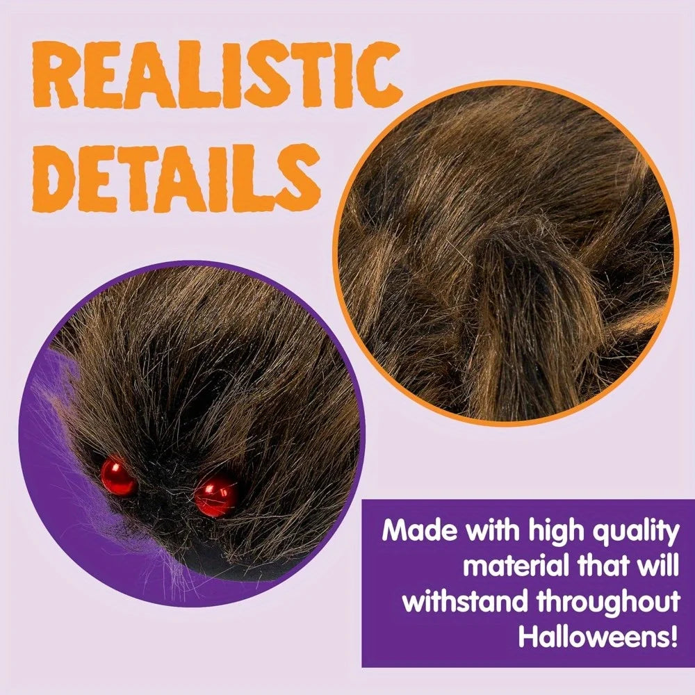 Large Giant Spider Halloween Outdoor Decorations Scary Large Spider Props for Yard Lawn Halloween Outside Decor and Indoor Party Decor, Brown (Standing Height Is 15 Inches)