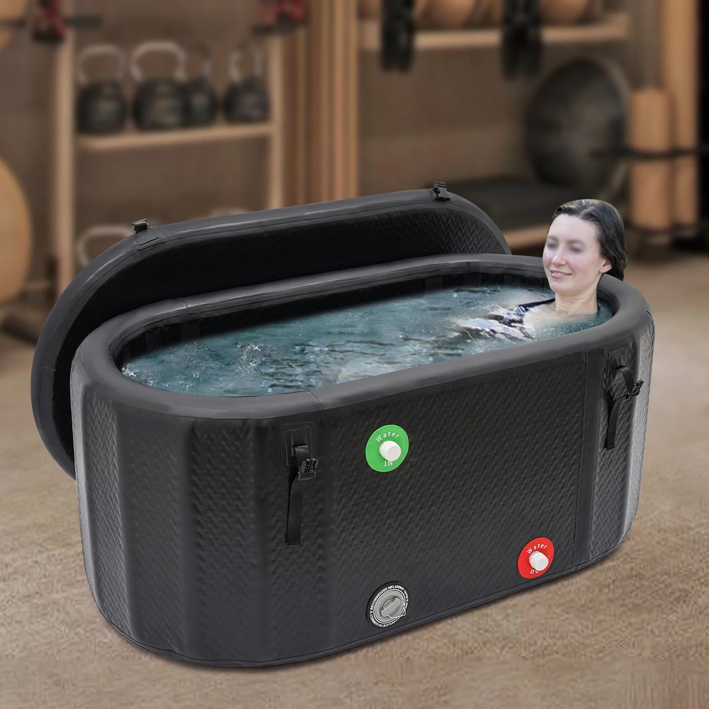 275L Inflatable Ice Bathtub Cold Water Therapy Tub with Pump Cold Plunge Pool for Outdoor Camping Athletes Recovery Pain Relief