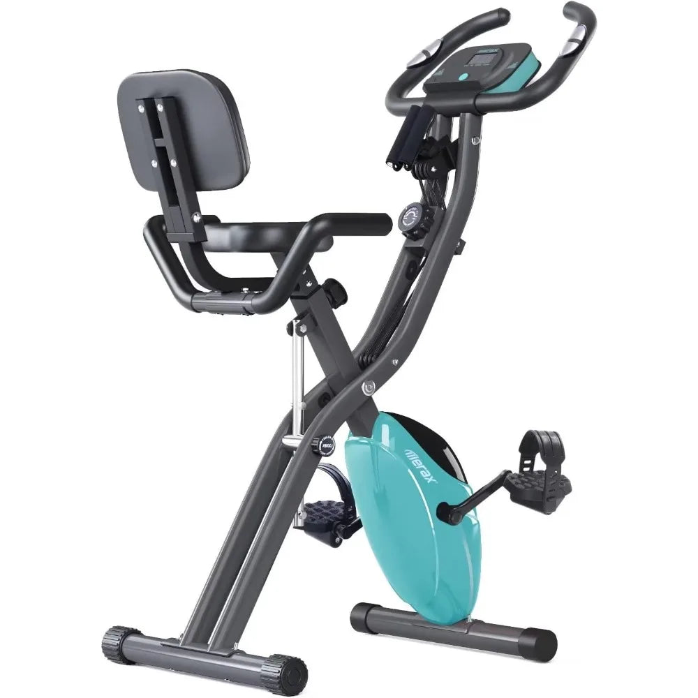 Merax Exercise Bike,Workout Bikes for Home,Folding Stationary Bikes for Home with 16-Level Magnetic Resistance