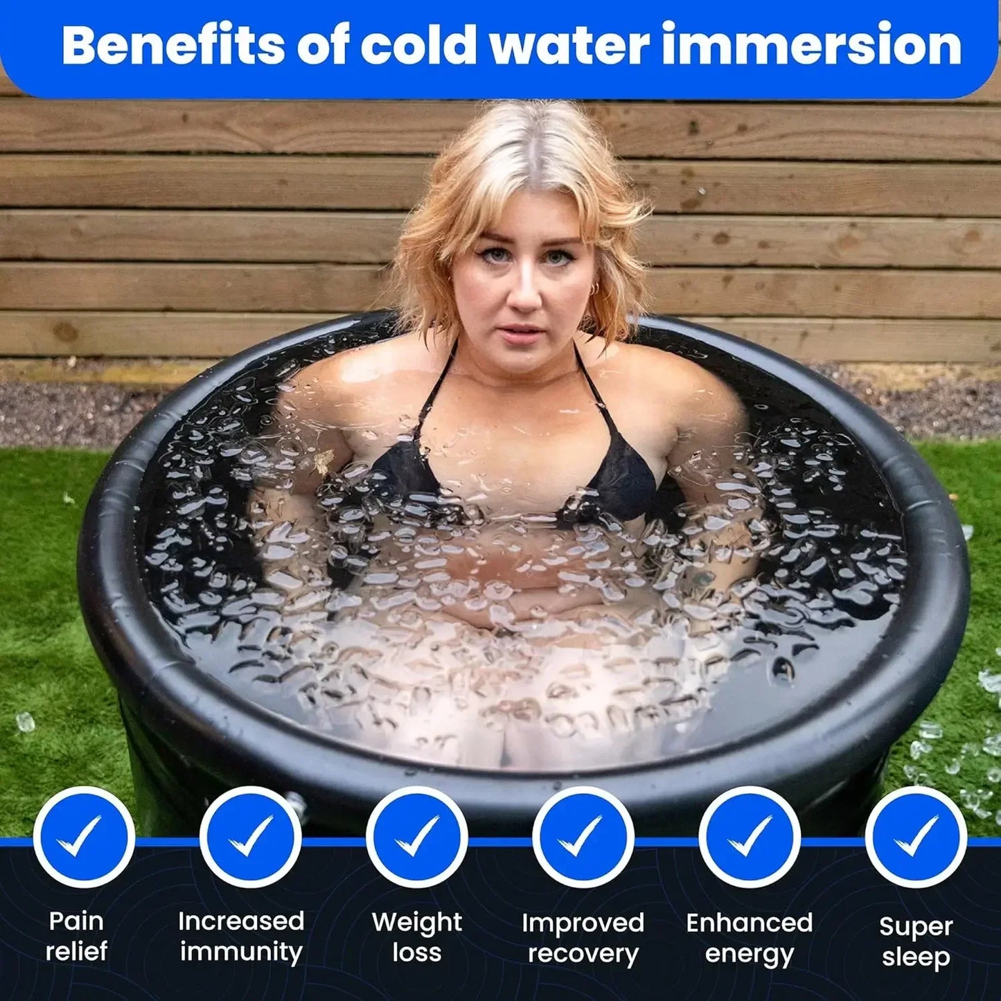 Ice Bath Tub for Athletes with Cover: 88 Gallons Cold Plunge Tub for Recovery, Multiple Layered Portable Ice Bath Plunge Pool