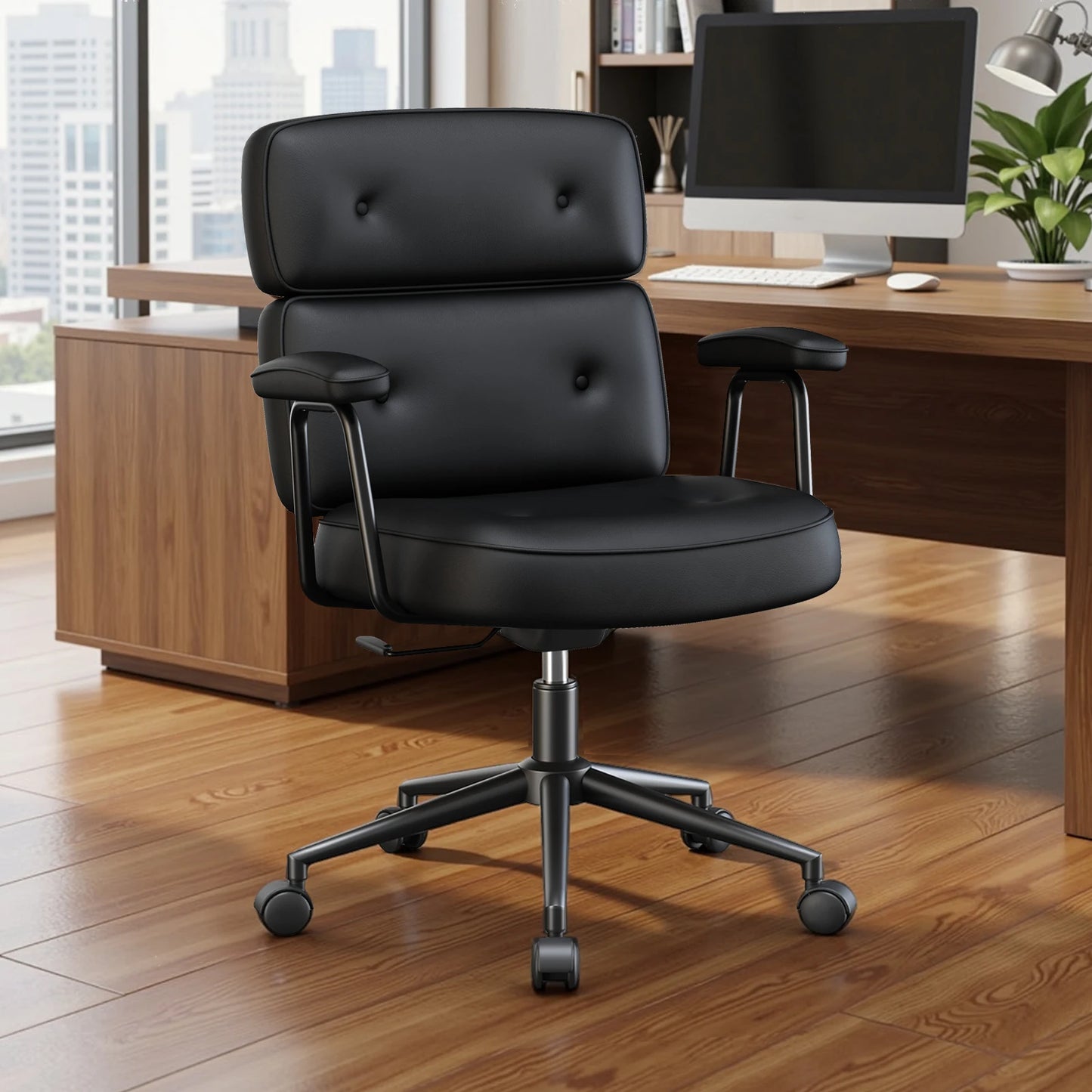 MCQ Ergonomic Home Office Chair Gaming Computer Chair with Lumbar Support Adjustable Height Rolling Swivel Armrests Chair