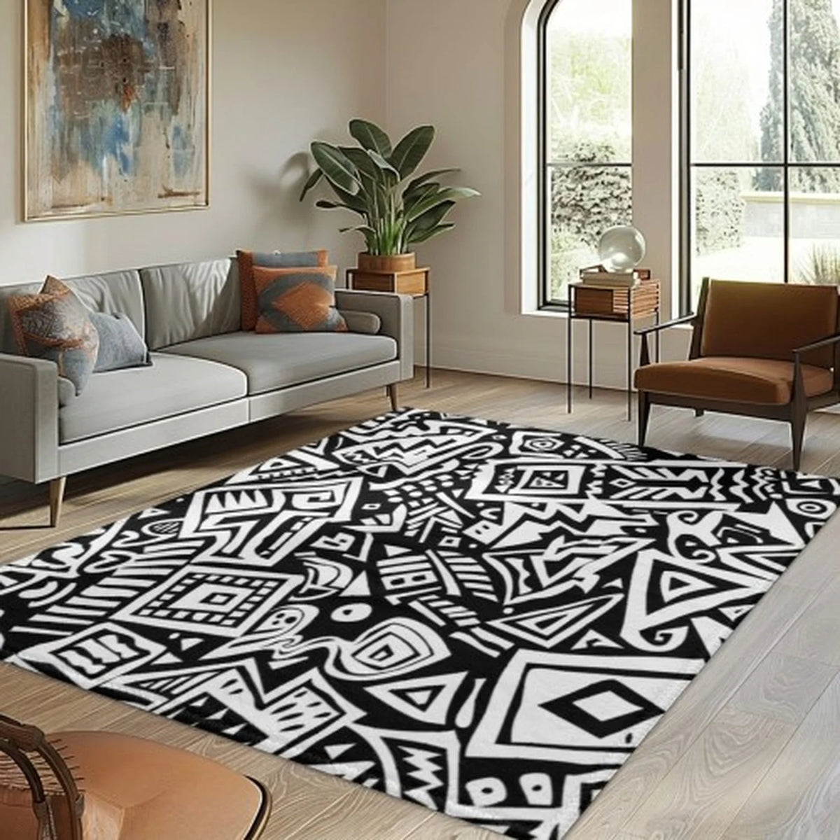 Abstract Blue Carpet Modern Coastal Style Living Room Carpet Soft Velvet Blue Green Wave Pattern Carpet Home Decoration
