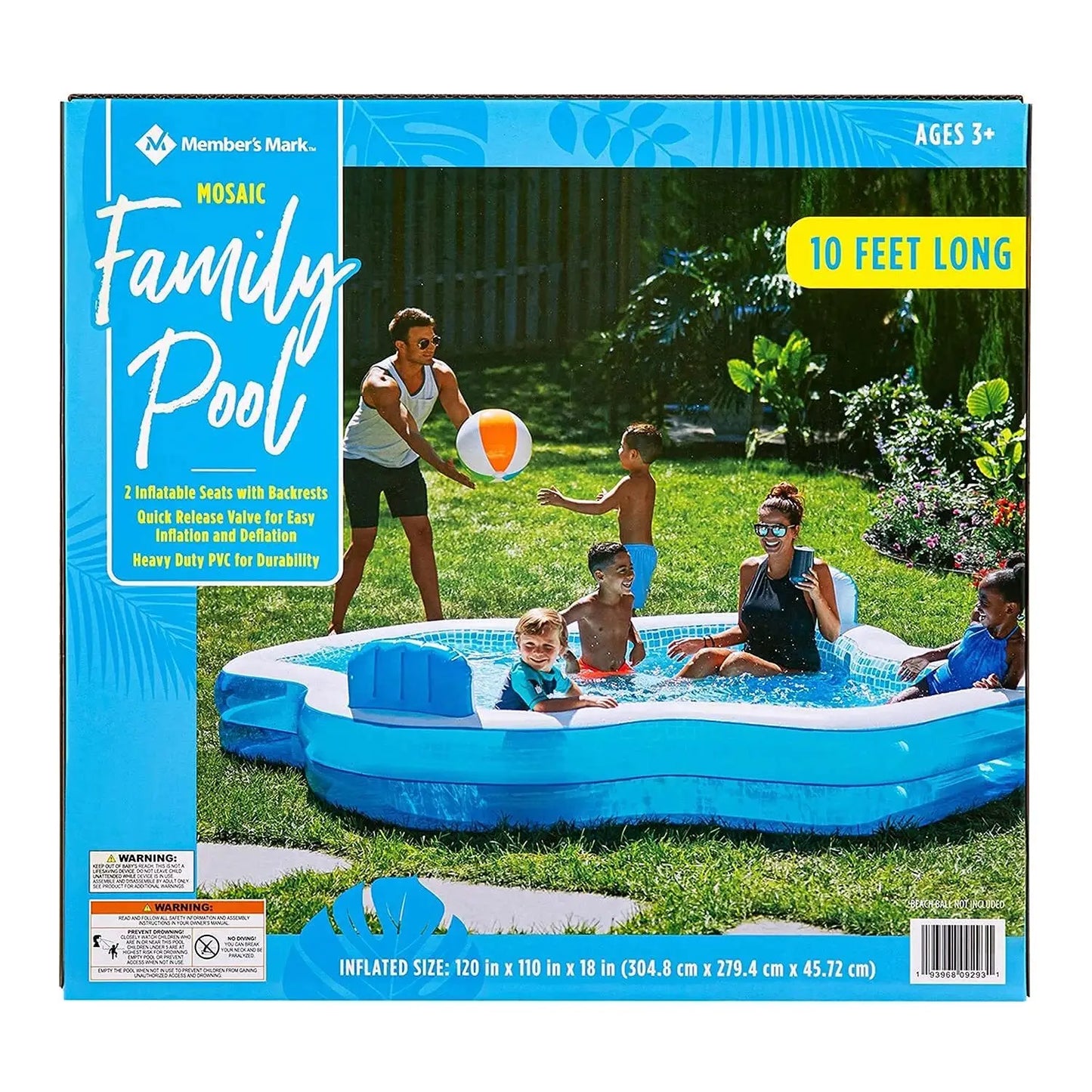 Outdoor Hot Tubs Elegant Family Pool 10 Feet Long with 2 Inflatable Seats and Backrests