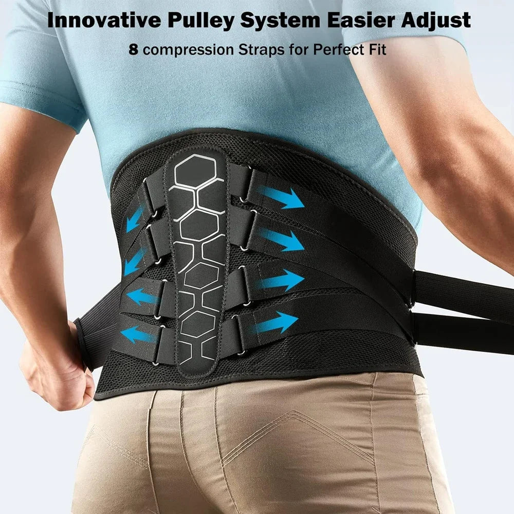 Back Brace for Lower Back Pain, Sciatica, Herniated Disc, Scoliosis, Back Support Belt with Soft Pad, Lightweight Lumbar Brace
