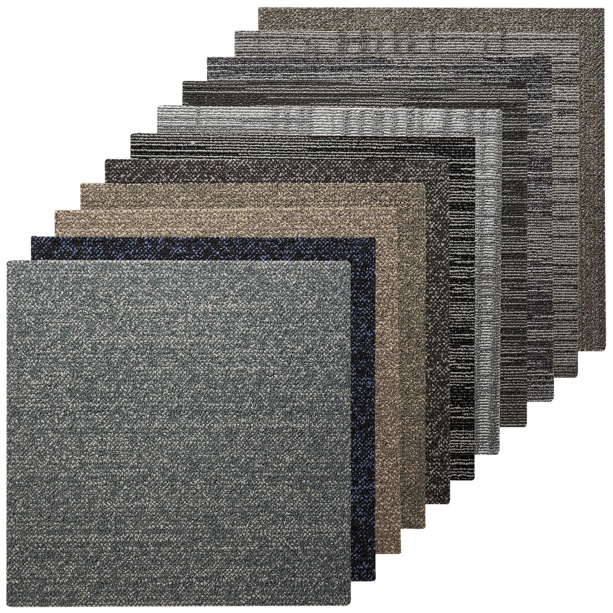 SucceBuy Carpet Tiles Reusable 20x20 inch 24 PCS Floor Soft Padded for Seamless Cover 66.6sq.ft for Living Room Bedroom Indoor