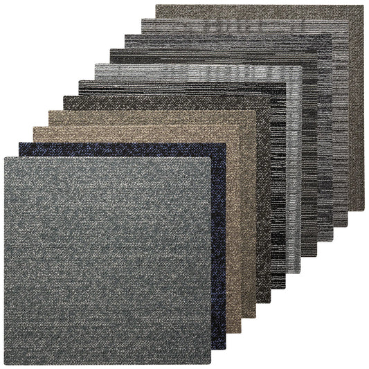SucceBuy Carpet Tiles Reusable 20x20 inch 24 PCS Floor Soft Padded for Seamless Cover 66.6sq.ft for Living Room Bedroom Indoor