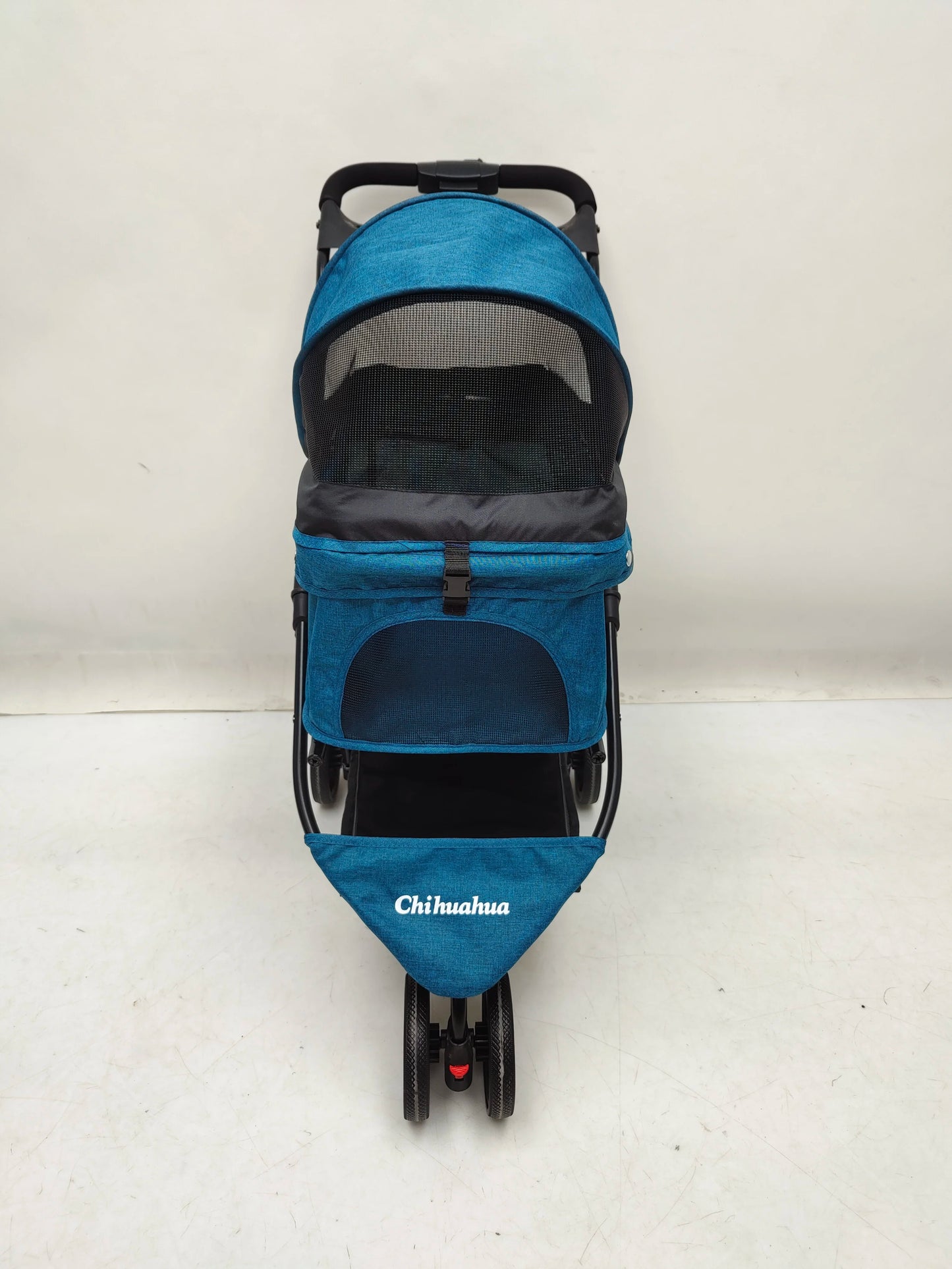 Foldable 3-Wheel Pet Stroller for Small to Medium Dogs and Cats with Mesh Canopy Cup Holders Easy Assembly