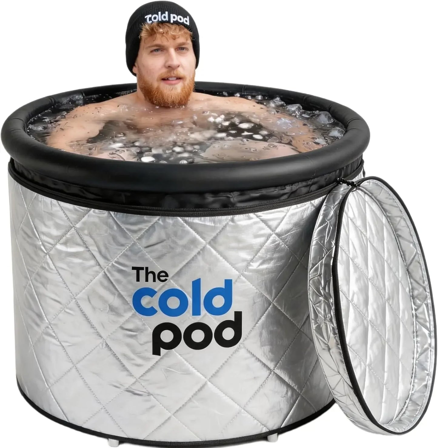 Cold Plunge Tub 85 Gal Round Tub Full Wrap UV Reflective Insulation Cover Bundle Indoor Outdoor Use Portable Ice Bath Tub Athlet