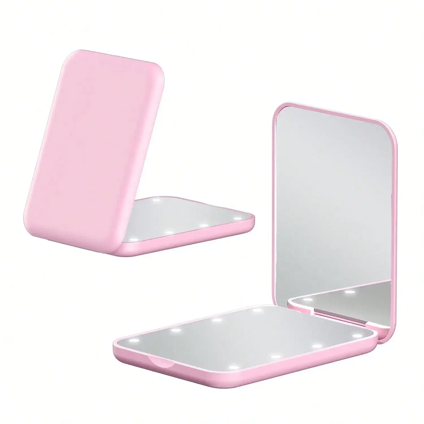 3X Magnification LED Makeup Mirror - Portable Dual-Sided Travel Mirror with Light, Compact for Purse/Pocket,Gift for Women&Girls