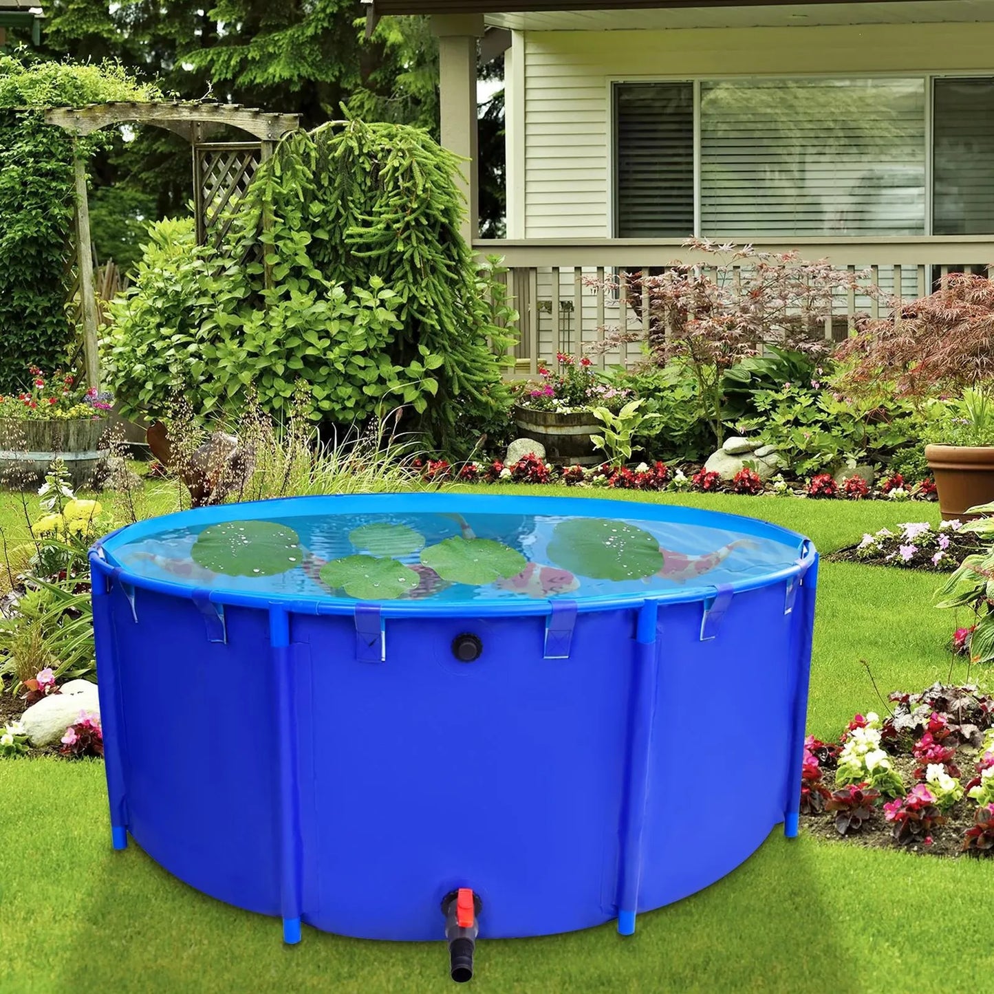 Outdoor Hot Tubs 82 x 32 Inch Round PVC Frame Above Ground Outdoor Backyard Swimming Pool Set