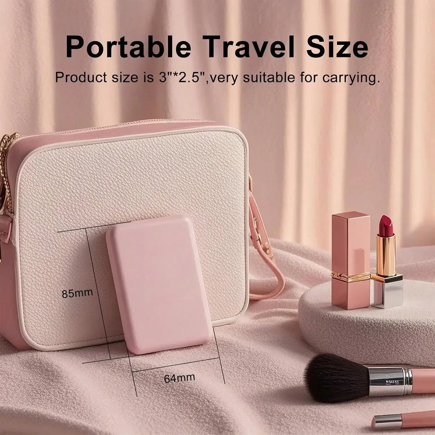 3X Magnification LED Makeup Mirror - Portable Dual-Sided Travel Mirror with Light, Compact for Purse/Pocket,Gift for Women&Girls