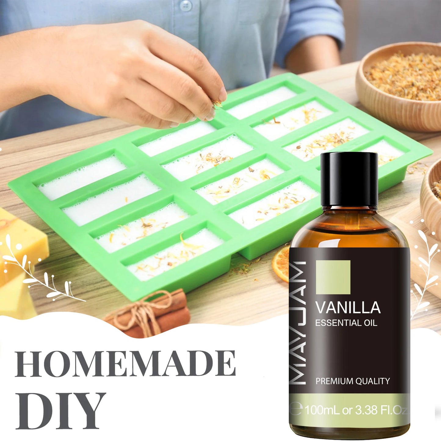 MAYJAM Vanilla Sweet Orange Eucalyptus Lavender Sandalwood Peppermint Bergamot Patchouli Scents 100ML Natural Essential Oils