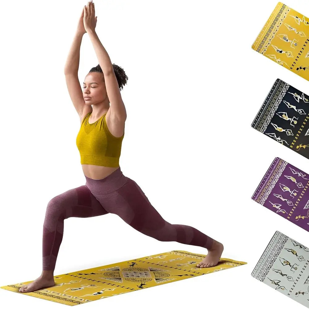 Wide Polyurethane Yoga Mat - 27 x 73 Meditation and Exercise Mat with Premium Non-Slip Surface