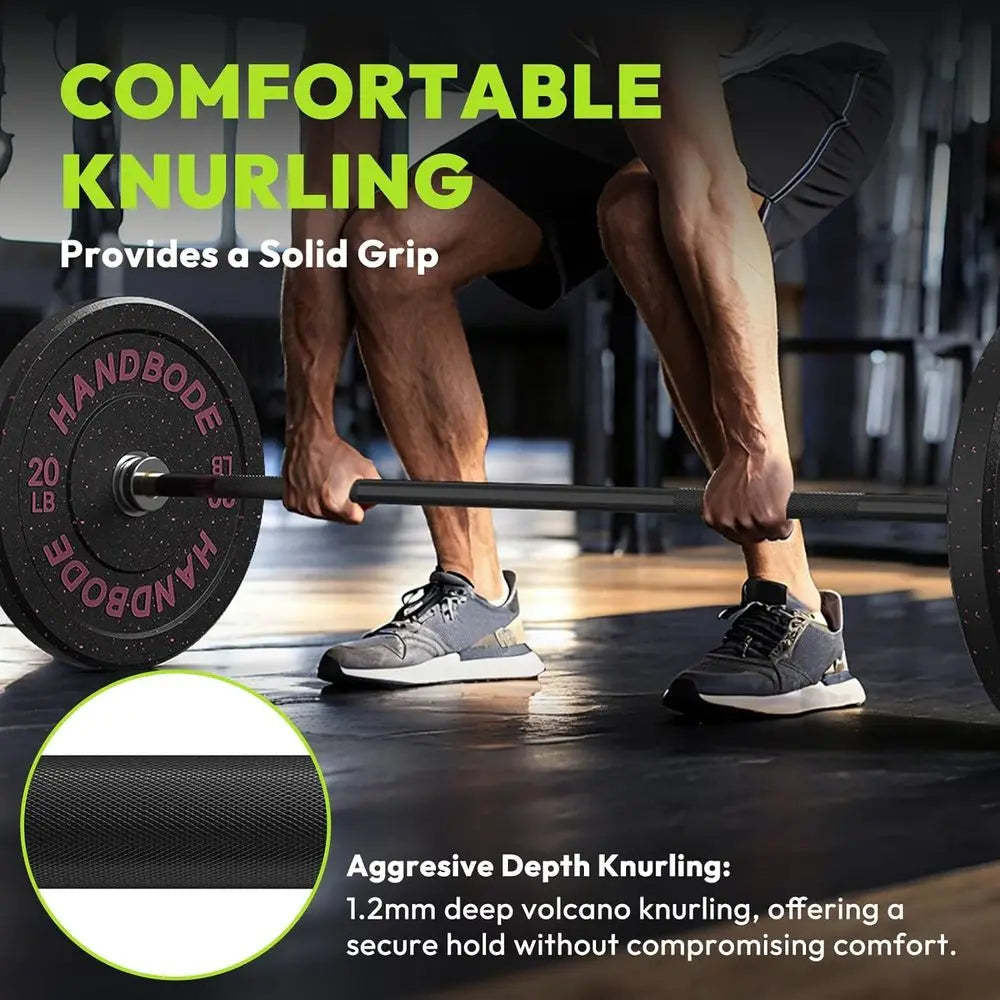 2-Inch 45 lb Weight Bar with Knurled Grip - 1000lb Capacity, Suitable for Powerlifting, Deadlifts, Squats, Bench Press, and Home