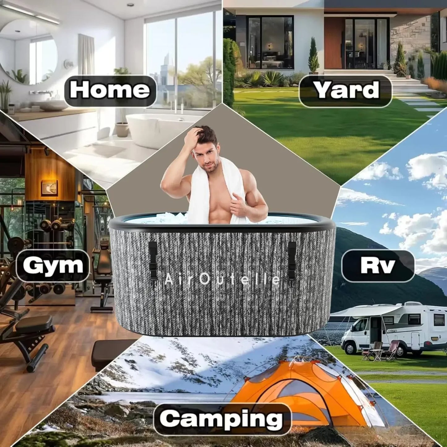 Large Inflatable Cold Plunge Tub 216 Gallon Portable Durable Ice Tub For Recovery Gym Training Water Chiller Compatible