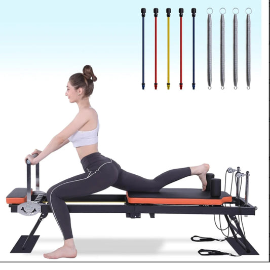 Pilates Reformer Machine,Foldable Pilates Reformer, Home Pilates Equipment for Strength Training Home Gym, Studio & Fitness