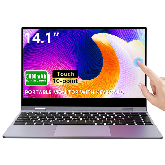Dopesplay 14.1Inch Portable Monitor Lapdock Built-in 50000mAh Battery 10-Points Touchscreen 1080P HDR IPS Second Screen extender