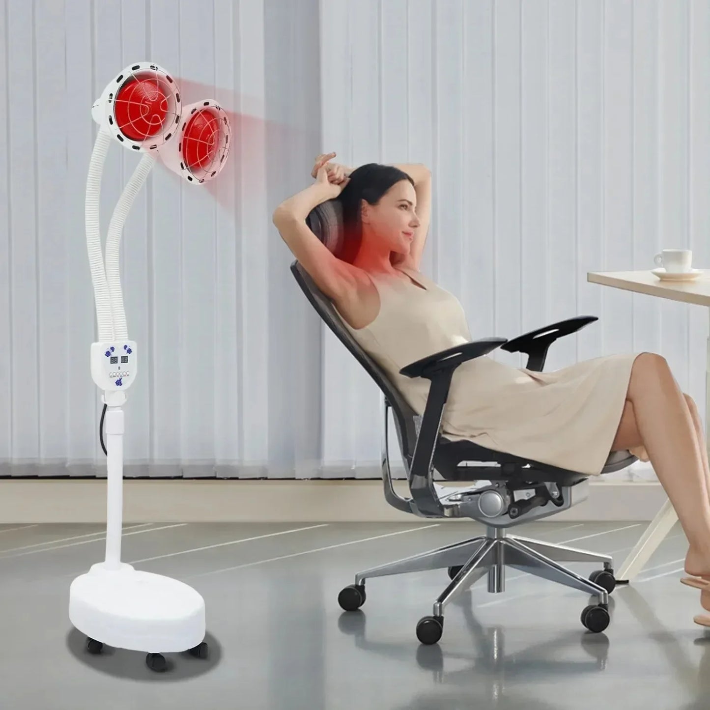 Infrared Light Therapy 110V Red Head Light Adjustable Near Infrared Heat Lamp for Body Neck Shoulder Joints Back Pain Relief