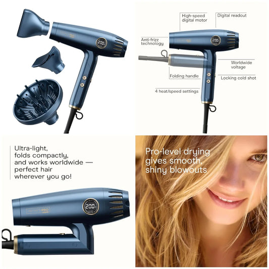Infiniti PRO by DigitalAIRE 2.0 Hair Dryer, 1875W Frizz-Reducing Ionic Hair Blow Dryer with Diffuser