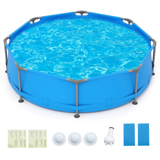 Outdoor Hot Tubs 1158 Gal Outdoor Family Swimming Pool with Metal Frame Multi Layer PVC Fabric