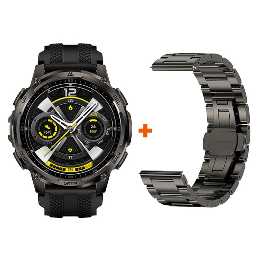 KOSPET TANK T4C Smartwatch Men’s Outdoor Rugged Watch with Flashlight Dual‑Band GPS 50M Waterproof Fitness & Health Tracker