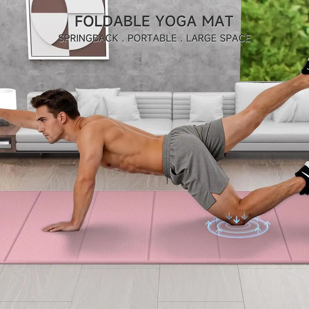 74 x 31 Thick Yoga Mat for Stability, Extra Wide and Non-Slip, Ideal for Travel, Yoga, Pilates, Meditation, and Home Gym