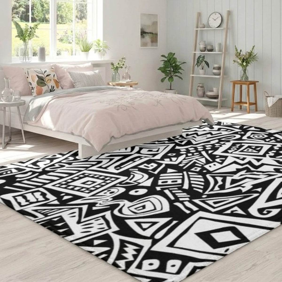 Abstract Blue Carpet Modern Coastal Style Living Room Carpet Soft Velvet Blue Green Wave Pattern Carpet Home Decoration