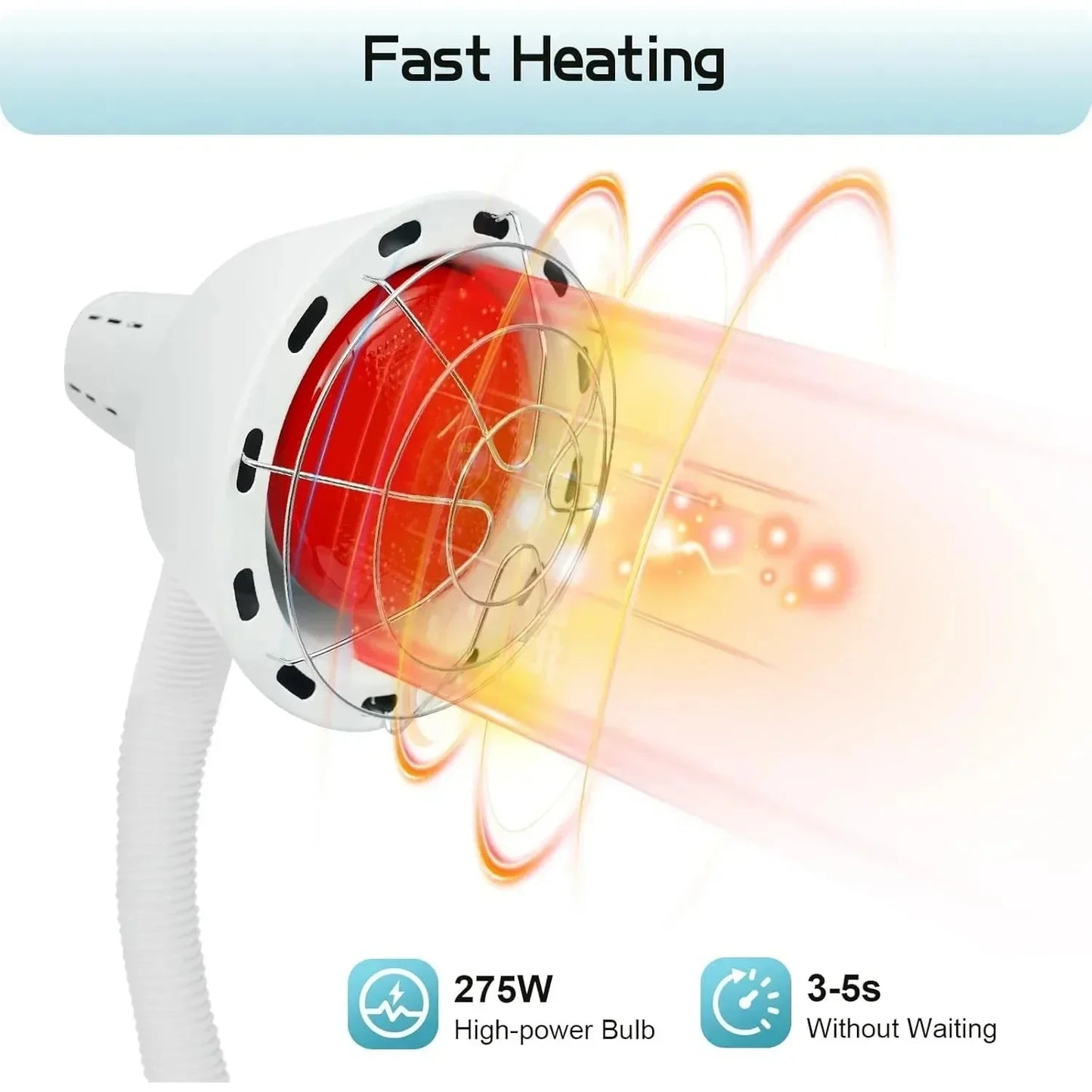Infrared Light Therapy 110V Red Head Light Adjustable Near Infrared Heat Lamp for Body Neck Shoulder Joints Back Pain Relief