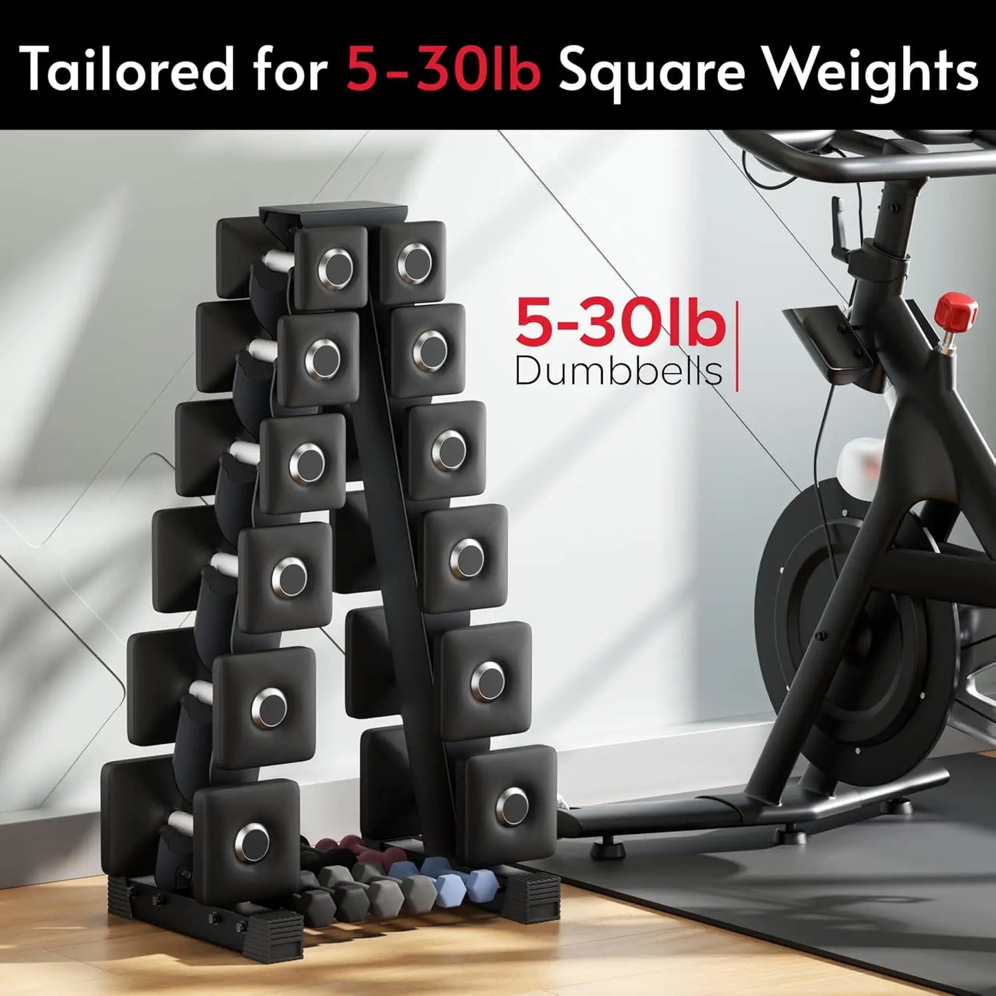 6-Tier Dumbbell Rack Stand for Home Gym, Space-Saving Storage with Neoprene Set Holder, Ergonomic Design