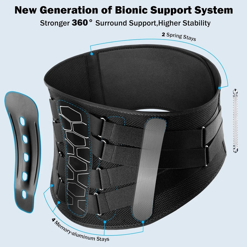 Back Brace for Lower Back Pain, Sciatica, Herniated Disc, Scoliosis, Back Support Belt with Soft Pad, Lightweight Lumbar Brace