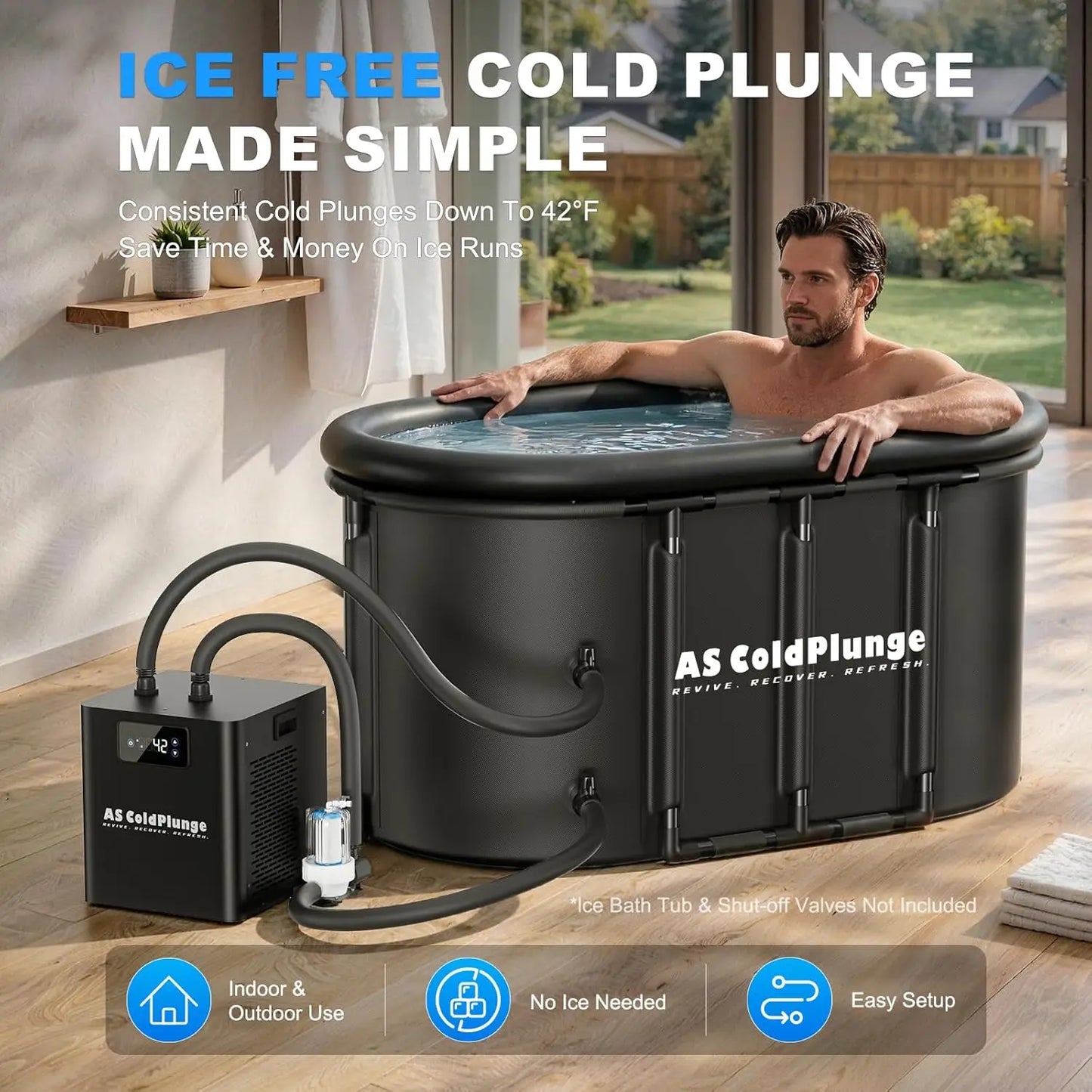 Ice Bath Water Chiller for Cold Plunge Tubs 1 3 HP Upgraded Cold Plunge Chiller with External Filter Water Pump Ideal for Cold