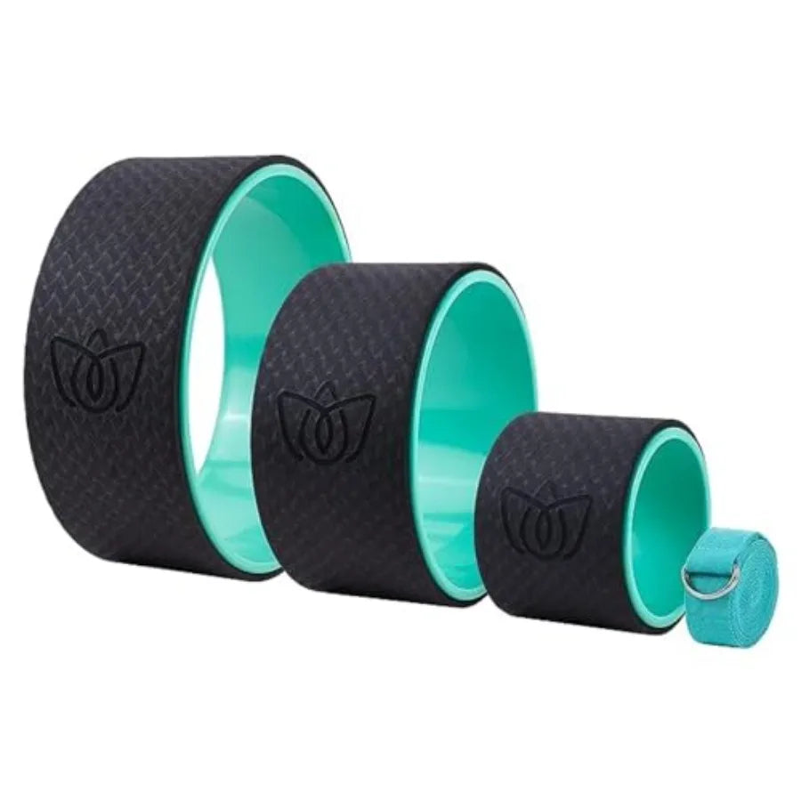 Yoga Wheel 3-Pack - Back Stretcher and Back Roller for Back Pain, Yoga Roller for Muscle Relaxation, Pain Relief, Cracking and