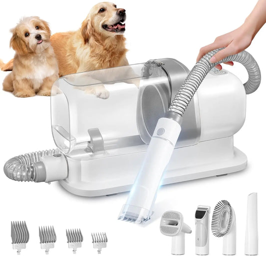 Pet Grooming Vacuum with 2.3L Dust Cup, 5 Tools for Dog Cat Hair Removal, Low Noise