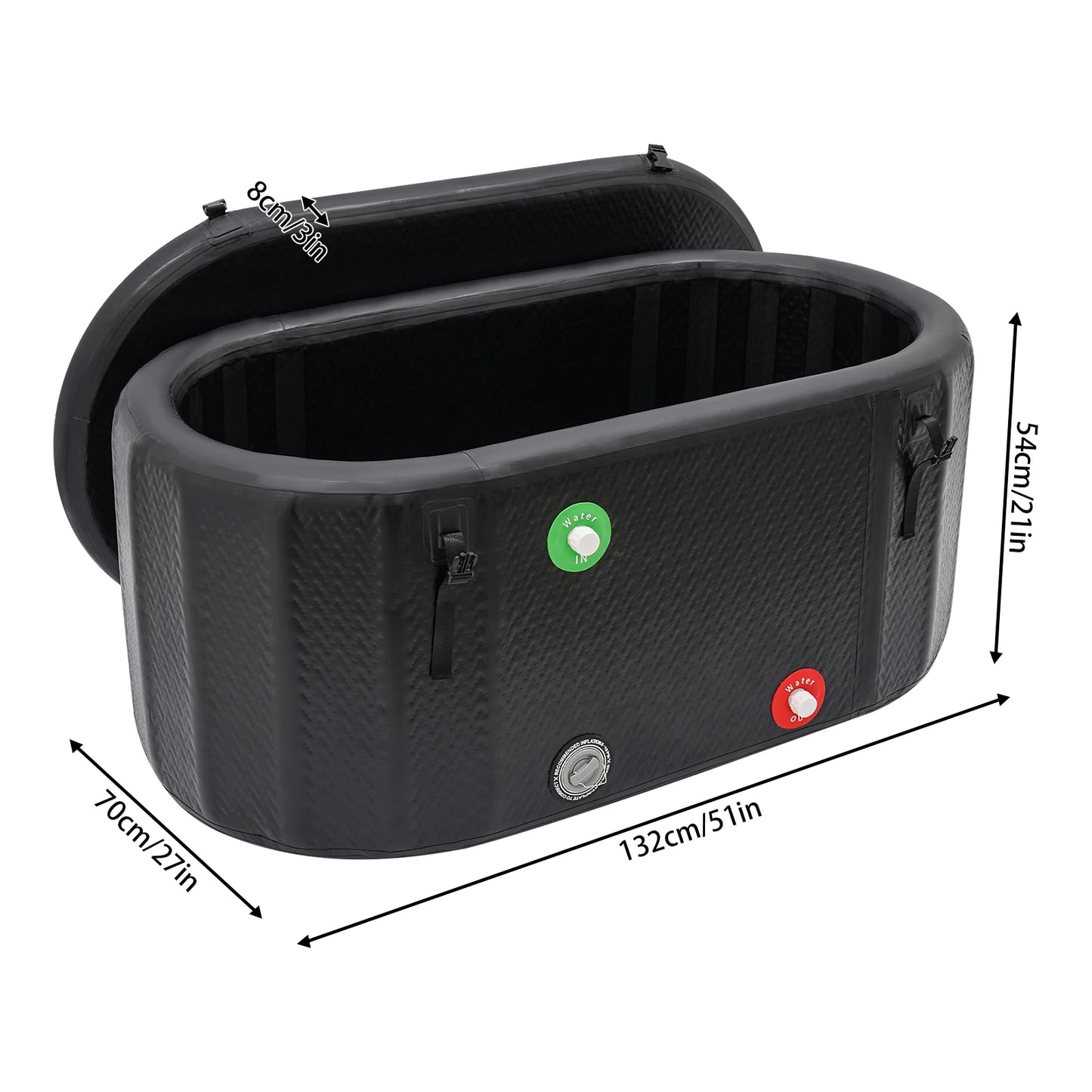 275L Inflatable Ice Bathtub Cold Water Therapy Tub with Pump Cold Plunge Pool for Outdoor Camping Athletes Recovery Pain Relief