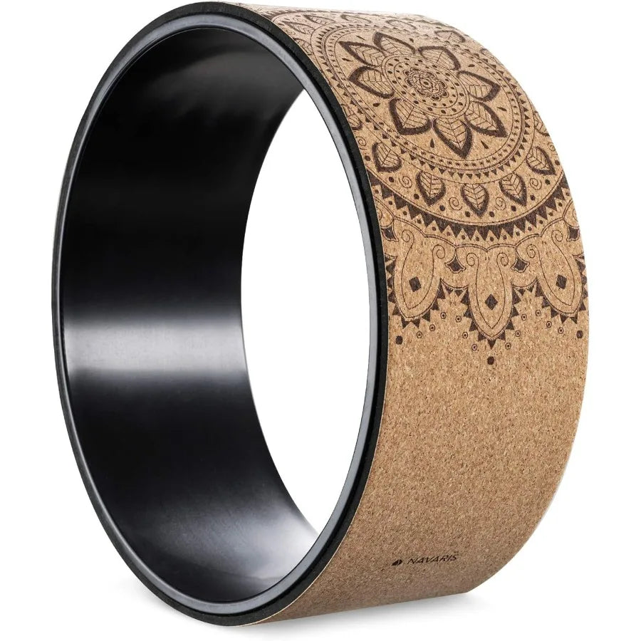 Cork Yoga Wheel - Prop for Stretching, Flexibility, Back Bends - Helps Deepen Poses and Stretch Back, Shoulders, Chest - 13" (33